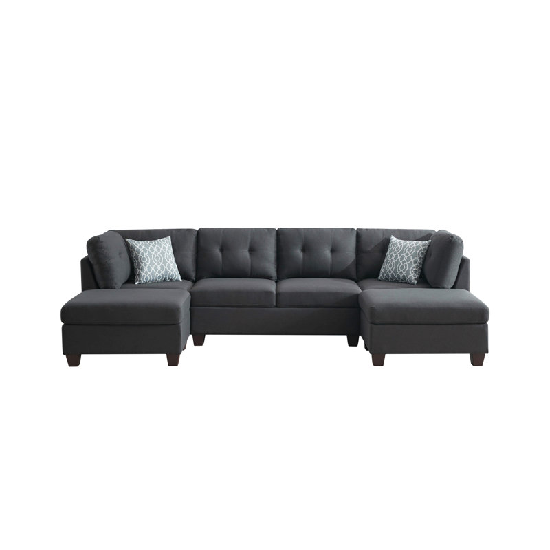 Canapé modulaire rembourré avec deux chaises longues
