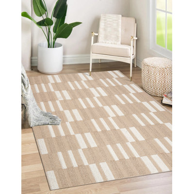 Tapis intérieur / extérieur beige en polypropylène Briac