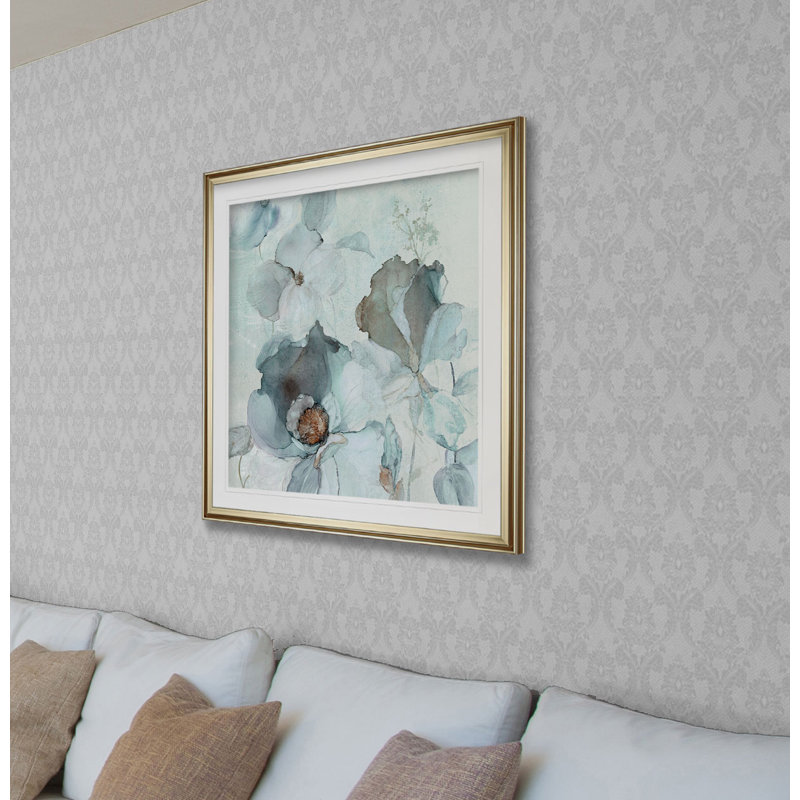 «Moonlit Garden», reproduction de peinture à l'huile, H 17,5 po x l 17,5 po x P 1,5 po, Encadrement doré