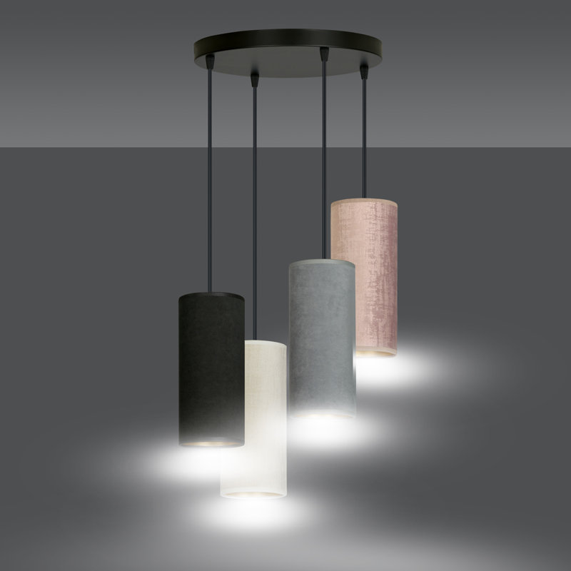 Ealidh 4 - Light Steel Cluster Pendant, Multicolour