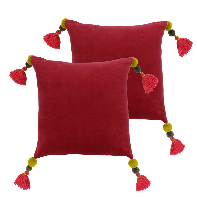 Square Cushion, Pomegranate/Lemon Curry