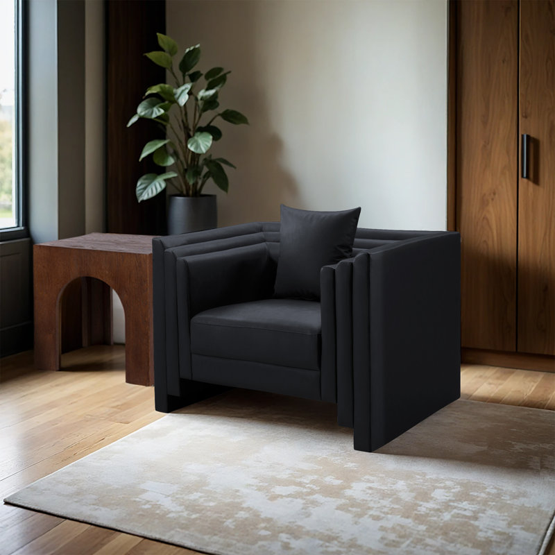 Fauteuil en cuir Jalice, Cuir végétalien noir