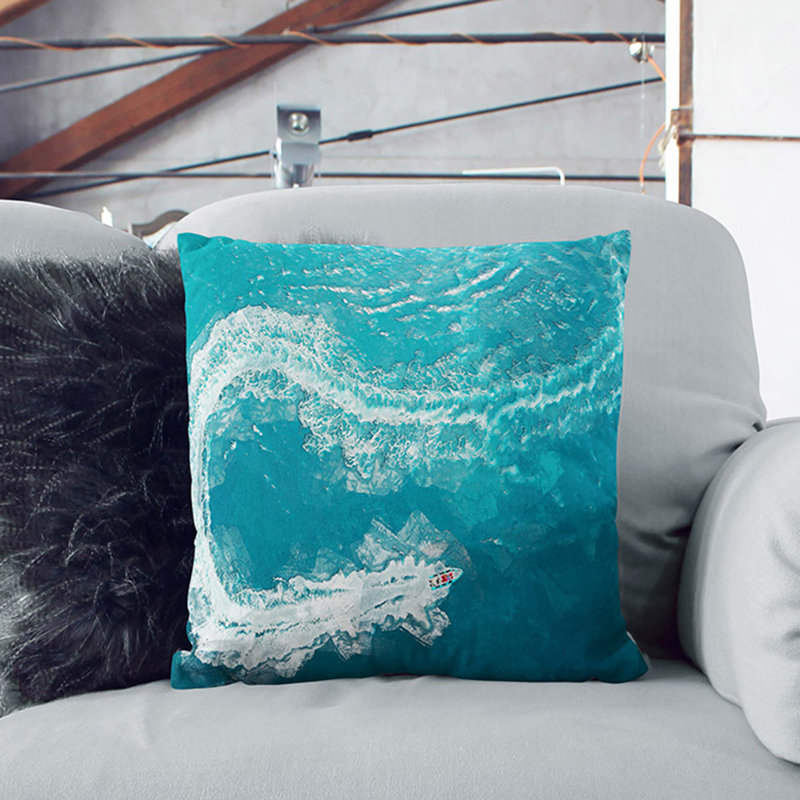Square Throw Cushion, White, 55cm H x 55cm W x 20cm D