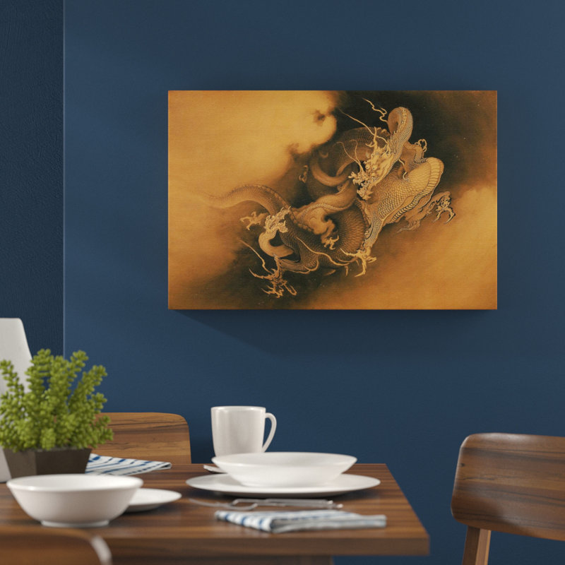 Japanese Oriental Dragon by - Wrapped Canvas, 70cm H x 100cm W