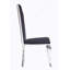 Tissu noir et chaise d'appoint en acier inoxydable (ensemble de 2)