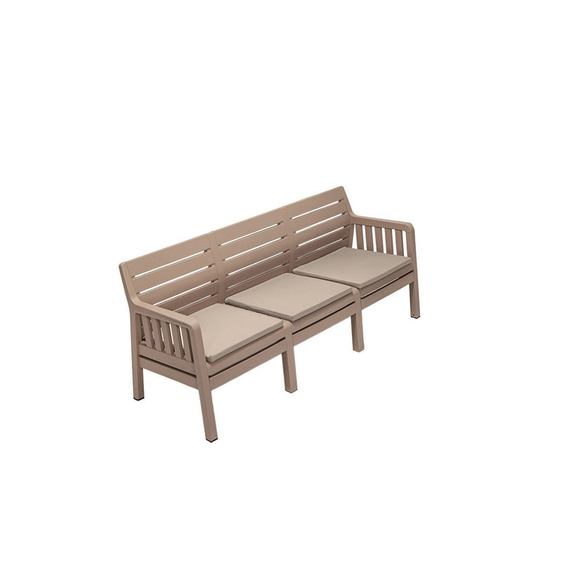 Cardamom 190cm Wide Patio Sofa with Cushions, Beige