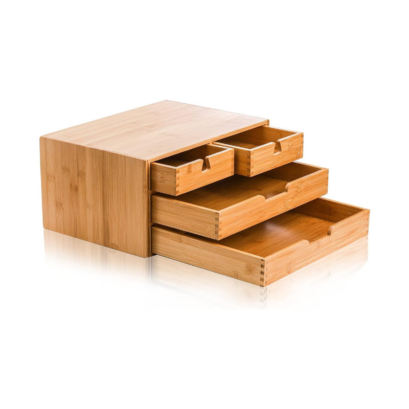 Solid Wood Desk Organiser, Natural