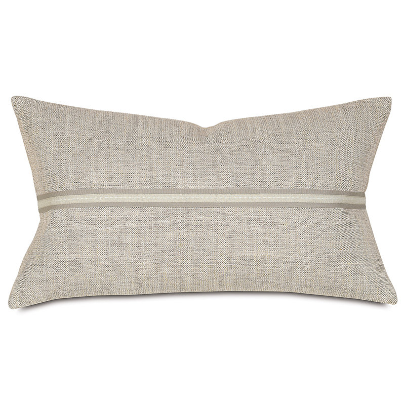 Draper Lumbar Pillow Cover & Insert, Feather, Slate