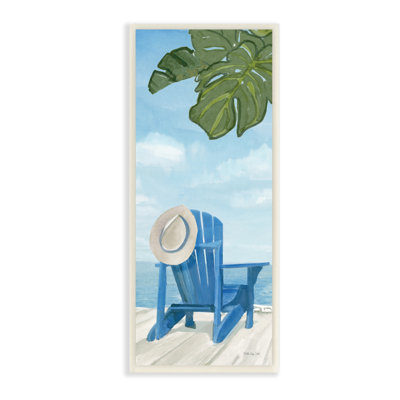 Chaise de plage botanique avec vue sur l'océan et bord de mer par Stellar Design Studio - Peinture