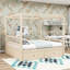 Two Drawers Wooden Canopy Bed with Slats-79124901-79124896
