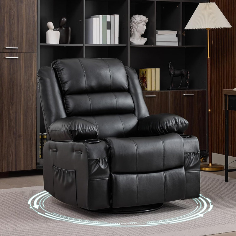 Chaise berçante inclinable pour adultes, polyuréthane, Similicuir brun