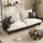 83.5" Roll Arm Loveseat Sofa, Reversible Faux Leather and Corduroy Upholstered Couch with Deep Seats, 2 Throw Pillows Included for Living Room & Home Office-1361340598