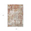 Tapis abstrait rouge et crème 9 pi x 12 pi ivoire