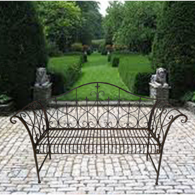Miramar Steel Park Bench, Antique Brown