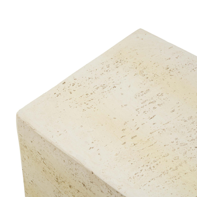 Table d'appoint polyvalente MGO avec texture de pierre artificielle pour une utilisation à l'intérieur comme à l'extérieur comme table de bout ou siège robuste
