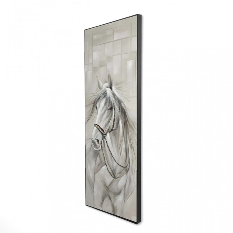«Worthy White Horse» sur toile, H 60 po x l 20 po