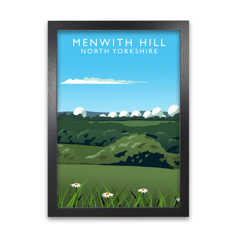 Menwith Hill North Yorkshire 1 Piece Single Picture Frame Wall Art, 84.1cm H x 59.4cm W x 3cm D, Black