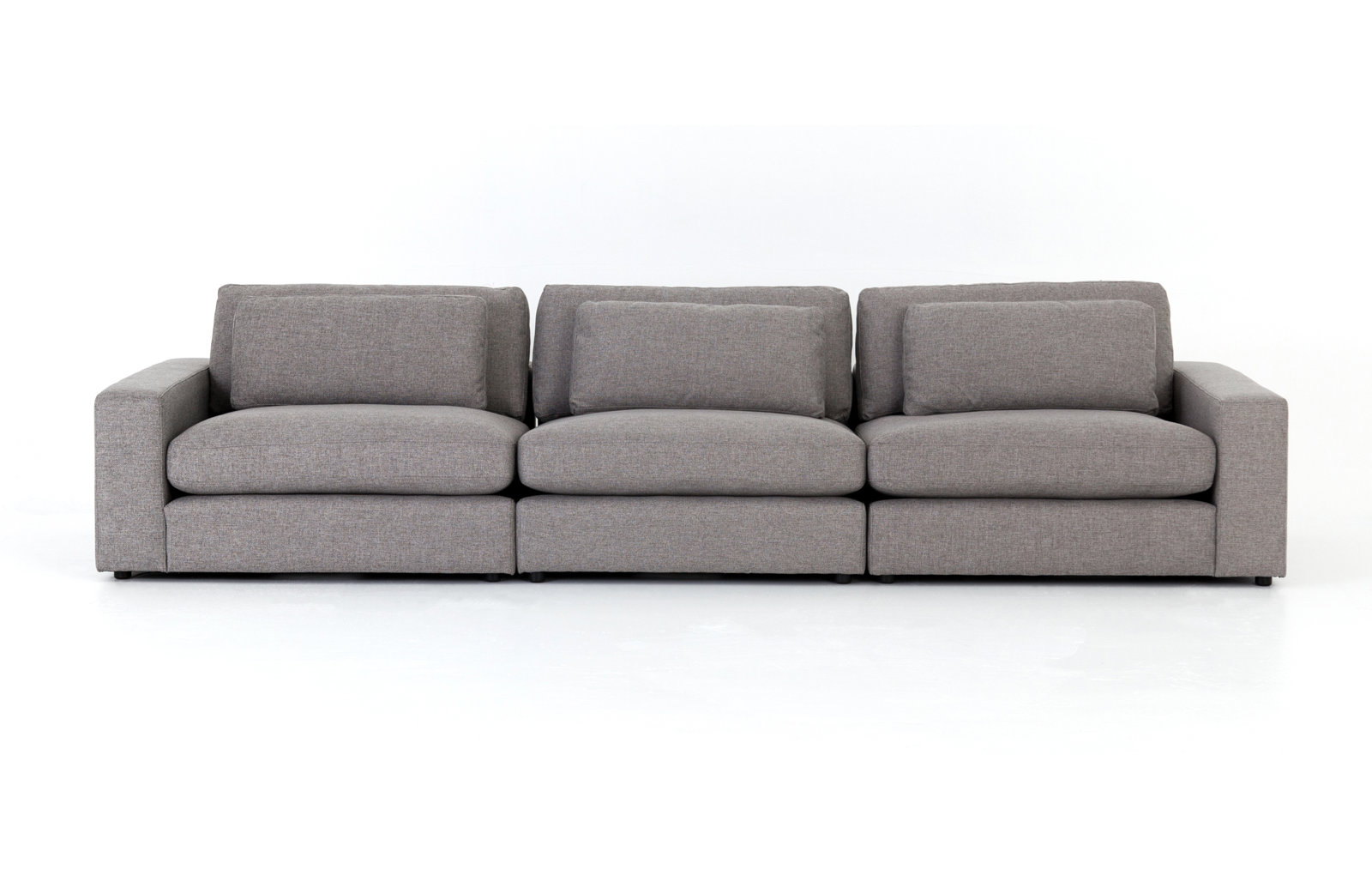 Marselle 131'' Upholstered Sofa, Gray Rayon / Viscose