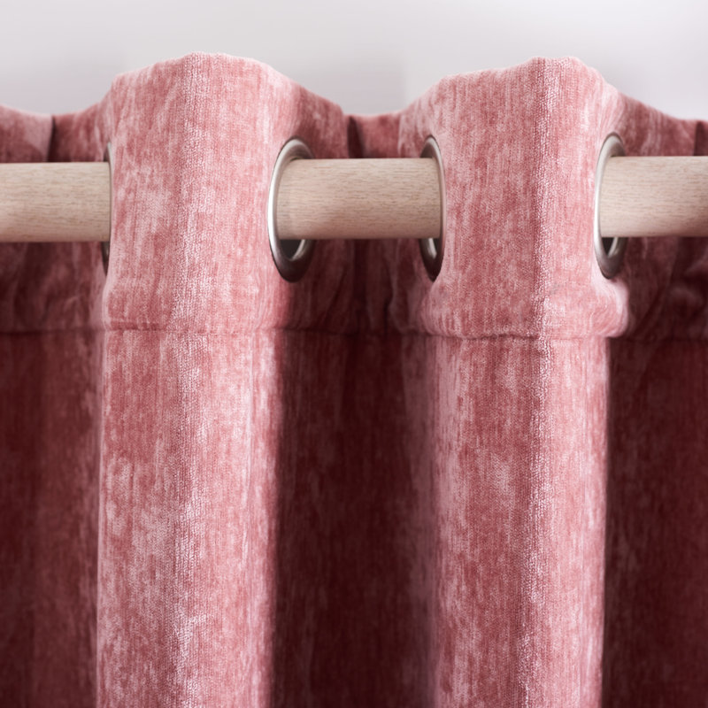 Jeremiah Room Darkening Curtain Single Panel, Rose, 52" W x 84" L