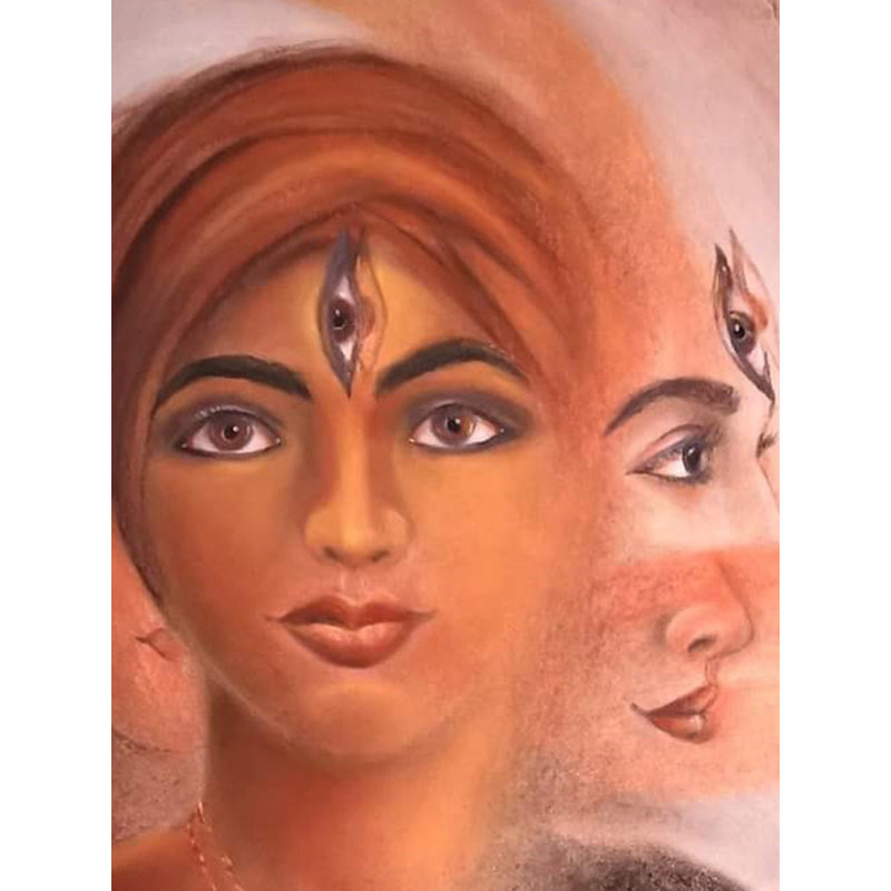 Mère aimable et attentionnée | Technique mixte sur papier | Par Anindita Dey