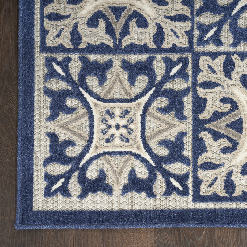 Tapis intérieur / extérieur bleu Aloha, Rectangle 6 pi x 9 pi