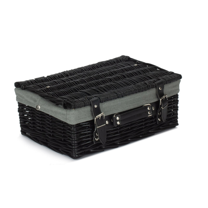 Bay Isle Home Decorative Basket, 1404, 15" x 26" x 36", Black/Grey