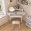 Bureau de coiffeuse de coin moderne avec grand rangement