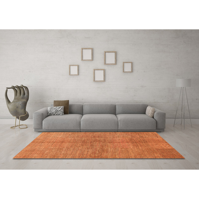 Tapis en chenille / polyester tissé à la machine de couleur unie Janesia, Carré 5 pi