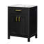 Meuble-lavabo 24 po avec lavabo en céramique, grand meuble-lavabo avec 2 portes à fermeture douce