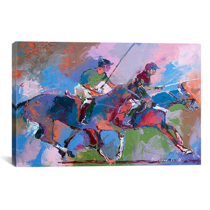 «Polo» par Richard Wallich, reproduction d'art sur toile, H 18 po x l 26 po x P 1,5 po, Toile tendue, Pas de tapis
