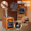 DR. INFRARED HEATER DR-998, appareil de chauffage infrarouge à double chauffage 1500W avec humidificateur, oscillation, télécommande, thermostat et protection de sécurité, portable avec roues, écoénergétique, cerise