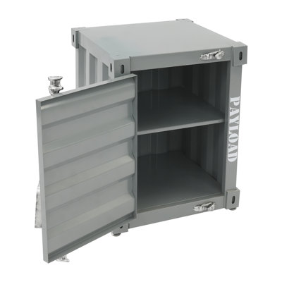 Industrial Metal Bedside Table With Locker