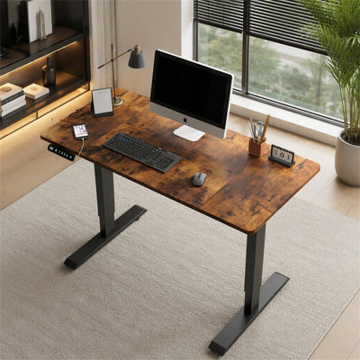 Bureau debout électrique à hauteur ajustable avec deux moteurs et préréglages de mémoire pour les postes de travail modernes à domicile (seul le bureau inclut)