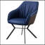 Chaises de salle à manger rembourrées bleues et bronze industriel (ensemble de 2) avec sièges confortables et design moderne pour des expériences culinaires élégantes