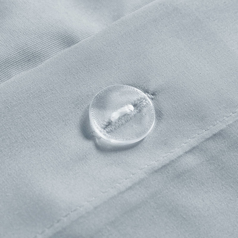 Bleu, 3 pièces, double / grand, housse de couette, pince, revers en microfibre, - étiqueté, fermeture à boutons, attaches intérieures, détails d'insertion, tissu étiqueté