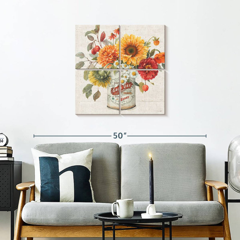 Harnek automne en fleurs III, H 26 po x l 26 po