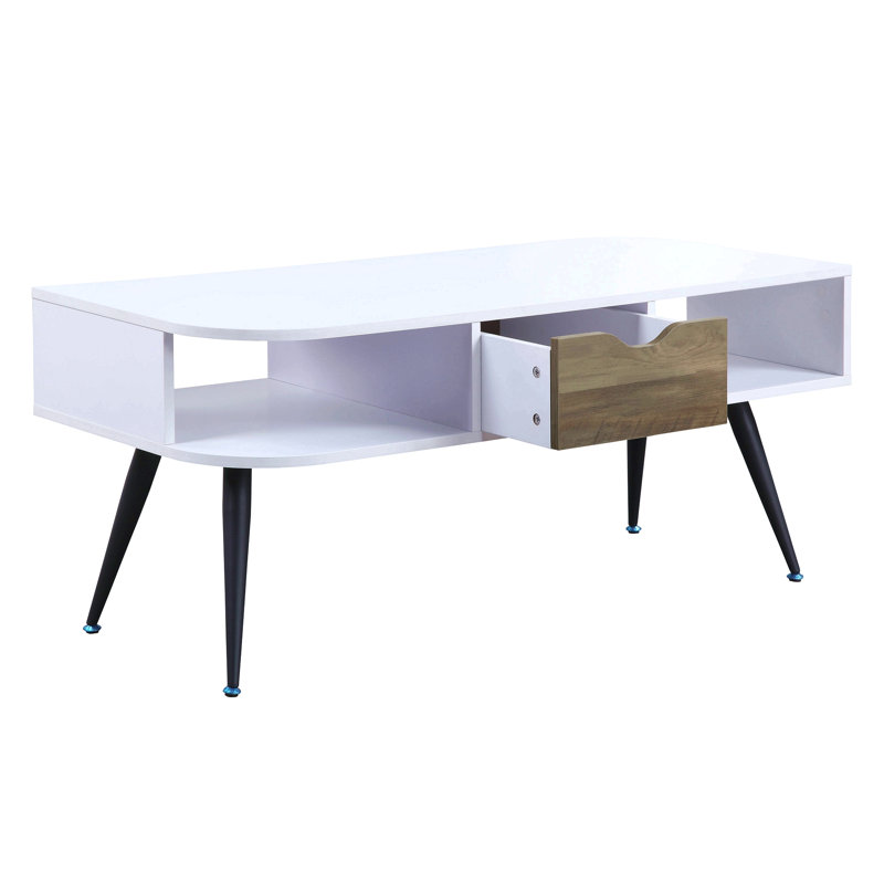 Halima White & Black Finish Coffee Table
