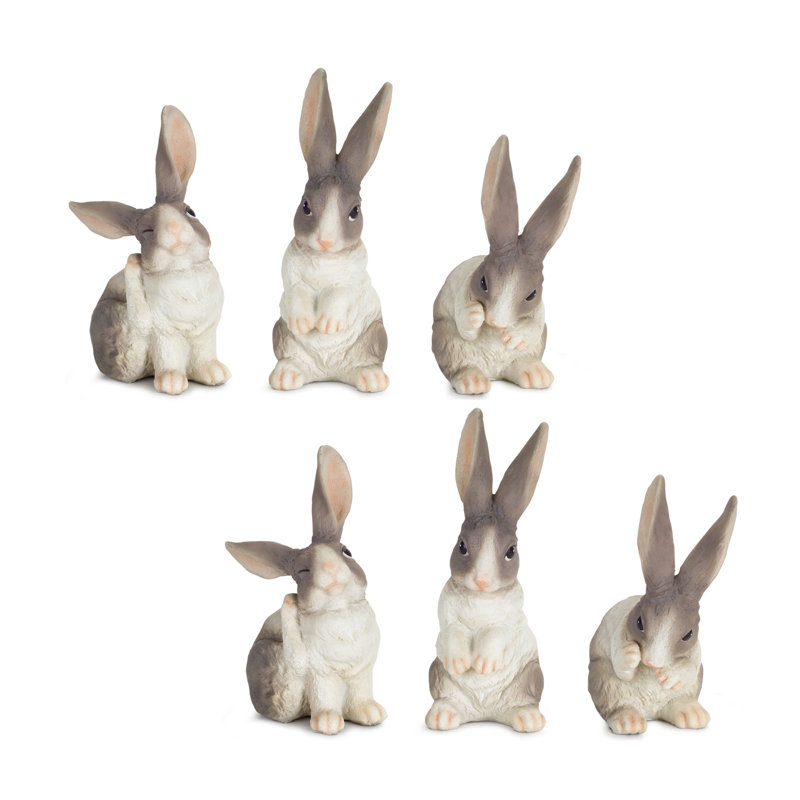 6 Piece Steck Rabbit Figurine Set