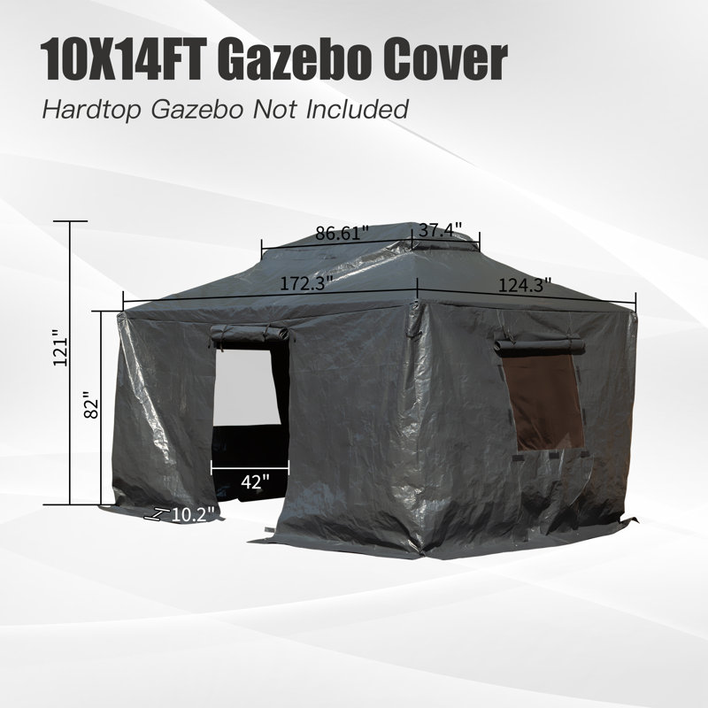 Universal Winter Cover for Gazebo, 121" H x 172.3" W x 124.3" D