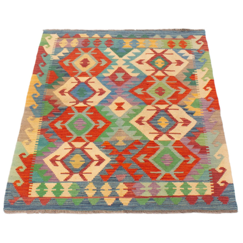Tapis orange en laine nouvel âge 3 pi 3 po x 4 pi 9 po Volratas
