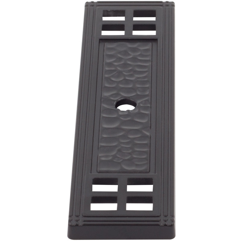 Arts And Crafts Traditional Knob Backplate, Matte Black