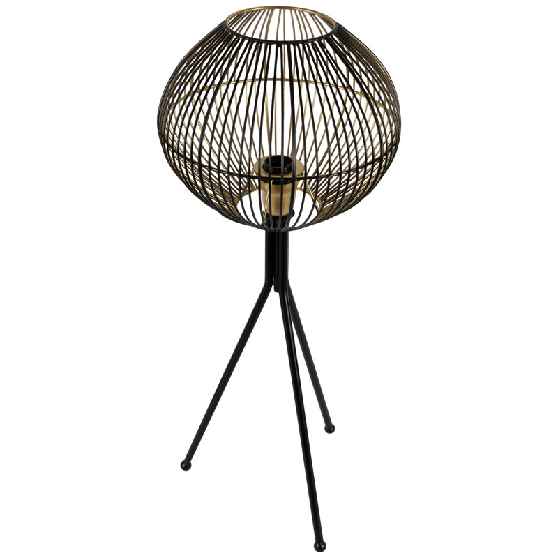 Lampe de table en fer avec abat-jour en fer, 29,75 po, noir