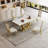 Printed Marble Mdf Top Rectangular Dining Table Marble Top Metal Base Dining Table-99306121-99306118