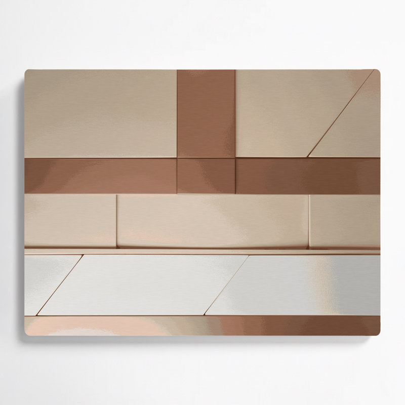 Minimalism 29 Beige Metal Wall Art, 8" H x 10" W