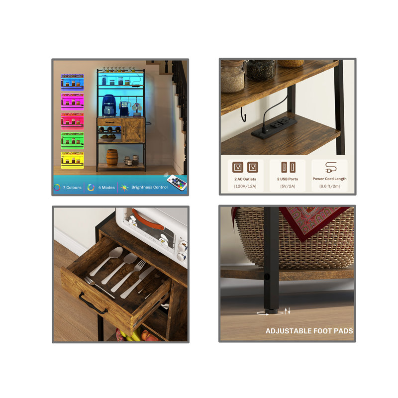 Coffee Bar With Storage , Brown