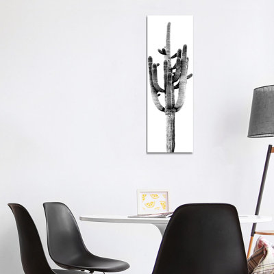 Black & White Saguaro Cactus II by Mia Jensen - Wrapped Canvas Panoramic Print
