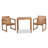 3 Piece Solid Wood Patio Dining Set