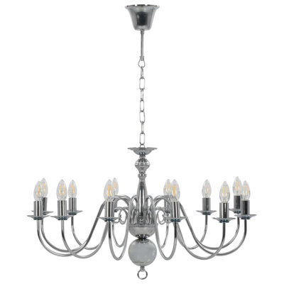 Albie 12 - Light Silver Chandelier Pendant