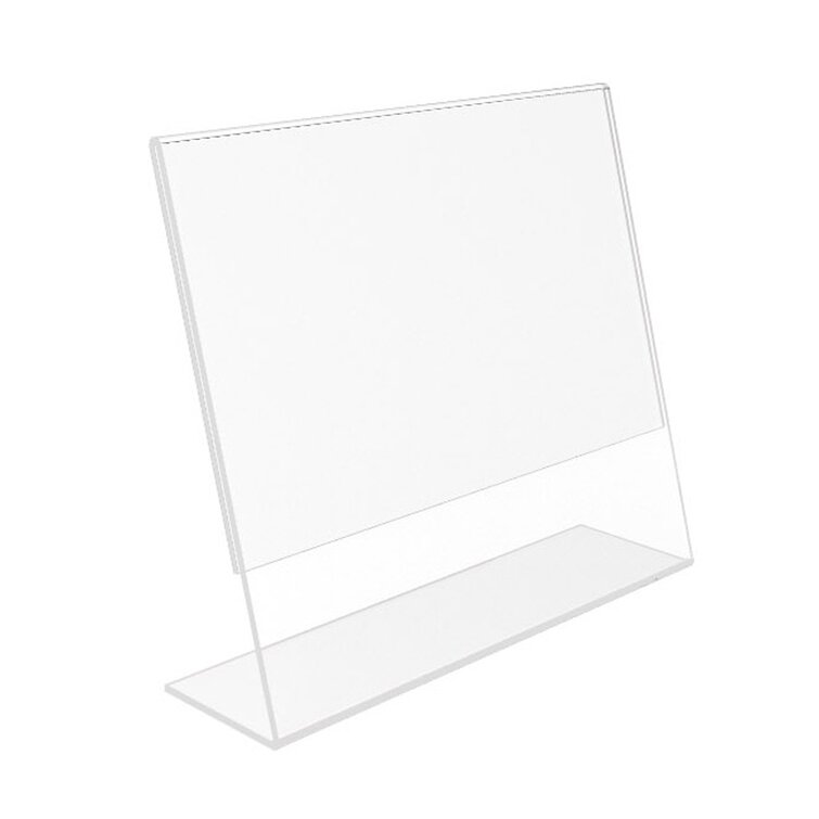 Slant Back Acrylic Sign Holder 8.5 x 11 Inches, Acrylic Stands for Dis