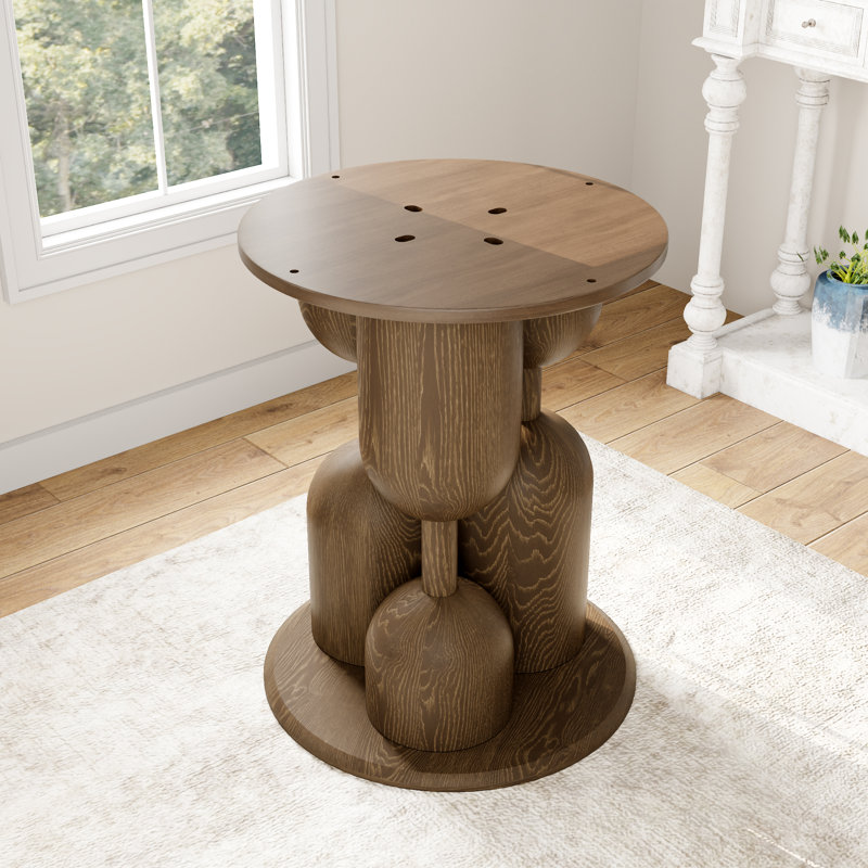 Base de table à manger moderne en bois massif sculpturale moderne, support de table ronde robuste pour la salle à manger de cuisine